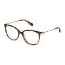 Furla Women's Acetate/Metal Frame Glasses VFU186S Brown Tortoise (53/16/135 mm)