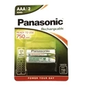 Επαναφορτιζόμενες Μπαταρίες Panasonic ΗR03 750mAh AAA (2τμχ)