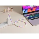Cable XO Colourful Bead Type C to Type C and Lightning 60W 27W 1m