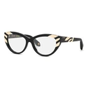 Roberto Cavalli Women's Eyeglasses VRC024V Cat Eye Black 53/16/135