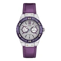 Γυναικείο Ρολόι Guess W0775L6 (38mm) Δερμάτινο Λουράκι Λιλά