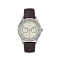 Ανδρικό Ρολόι Guess W0863G1 (44mm) Δερμάτινο Λουράκι Καφέ