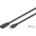 Microconnect καλώδιο USB-C αρσενικό - USB-C θηλυκό, 1.5 m, Μαύρο