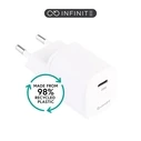 eStuff Φορτιστής Χωρίς Καλώδιο με Θύρα USB-C 20W Power Delivery Λευκός (Infinite)
