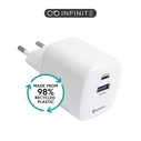 eStuff GaN 67W Wall Charger with USB-A & USB-C PD White (ES637065-BULK)