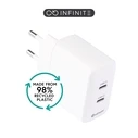 eStuff Φορτιστής Χωρίς Καλώδιο με 2 Θύρες USB-C 35W Power Delivery Λευκός (Infinite)