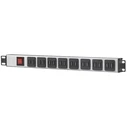 Intellinet Rack Power Strip I-CASE STRIP-U16F — 8 AC outlets, 16 x USB-A ports, 2m cable