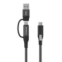 Vivolink USB 2.0 Καλώδιο USB-C αρσενικό - USB-A/USB-C 1.5m Μαύρο (PROUSBCMM1.5ADP)