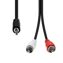 Καλώδιο Proxtend 3-pin σε 2×RCA αρσενικό-αρσενικό 1,5 m Μαύρο