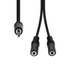 ProXtend Καλώδιο Ήχου 3.5mm αρσενικό σε 2x 3.5mm θηλυκό, 0.2m, Μαύρο