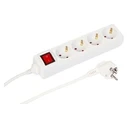 Microconnect Πολύπριζο 4 Θέσεων με Διακόπτη και Καλώδιο 3m MC-GRU0043WS