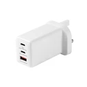 eStuff Infinite USB-C Φορτιστής 67W GaN 2x USB-C + 1x USB-A Λευκός (Ανακυκλωμένο Πλαστικό)