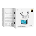 Celebrat W76 Earbud Bluetooth Handsfree Ακουστικά με Θήκη Φόρτισης Λευκά