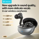 Celebrat W80 In-ear Bluetooth Handsfree Ακουστικά με Αντοχή στον Ιδρώτα και Θήκη Φόρτισης Γκρι