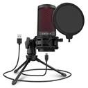 Μικρόφωνο Cmteck Επιτραπέζιο Xm550 με Pop Φίλτρο, Καρδιοειδές, Usb, Μαύρο