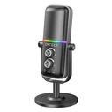 Μικρόφωνο Cmteck Επιτραπέζιο Xm600, Omnidirectional/Καρδιοειδές, Usb, Rgb Led, Μαύρο