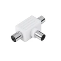 Default Brand TV Antenna Splitter Adapter 2 Female 1 Male Square
