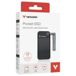 Verbatim Pocket SSD 128GB USB 3.2 Gen 2 USB-C Μαύρο/Γκρι