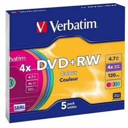 DVD-RW Verbatim 5 Μονάδες Πολύχρωμο 4,7GB 4x