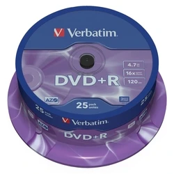 DVD+R Verbatim 1x25 4,7GB 16x Speed Matt Silver