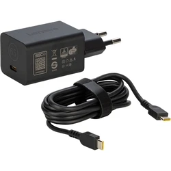 Καθολικός φορτιστής μπαταριών Lenovo GaN Nano 65W USB-C, 65W, μαύρο, με καλώδιο 1.8m