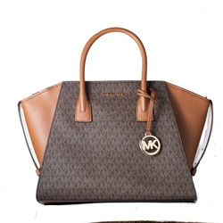 Michael Kors Δερμάτινη Γυναικεία Τσάντα Ώμου Καφέ 35F4G4VS3B-BRO