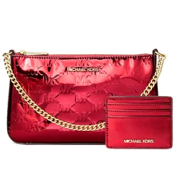 Michael Kors Σετ Υφασμάτινη Γυναικεία Τσάντα Ώμου Μπορντό 35F5GGZD6O-CHE