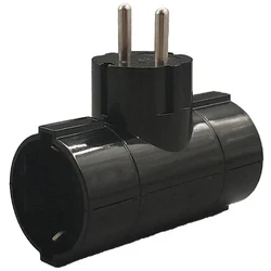 Ταφ Lamtech Splitter With 2 SCHUKO OUTLETS Black