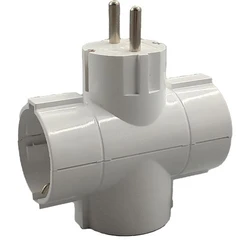 Ταφ Lamtech Splitter With 3 SCHUKO OUTLETS WHITE