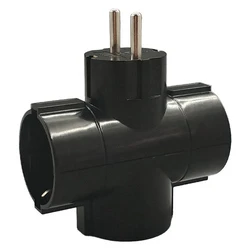 Ταφ Lamtech Splitter With 3 SCHUKO OUTLETS Black