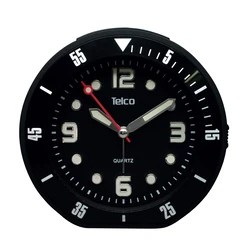 Analog Alarm Clock with Rubber, Black (Model 2809)