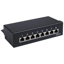 Patch Panel Goobay CAT 6 STP, 8 Θυρών Μαύρο με δυνατότητα τοποθέτησης σε τοίχο