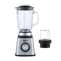 Blender 1000W with 1.5L Glass Jug and Grinding Mill, Stainless Steel (Inox)