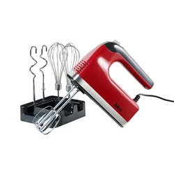 Hand Mixer 350W with stand and 3 pairs of beaters TELCO HM-AC410 red