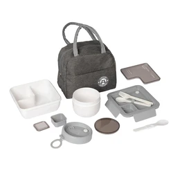 GUSTO CASA Insulated Handheld Lunch Bag with 2 Food Containers 1.1L & 0.6L (602413)