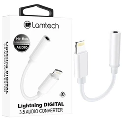 Αντάπτορας 3,5mm Lamtech Lightning Audio JACK WHITE