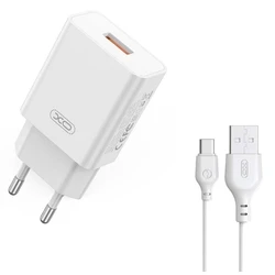 XO Φορτιστής GaN L127 με Θύρα USB-A και Καλώδιο USB-C 18W Quick Charge