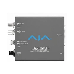 AJA 12G-AMA-TR Mini-Converter 12G-SDI, 4-κανάλια αναλογικός ισορροπημένος ενσωματωτής/αποεμβιβαστής ήχου με SFP LC