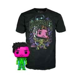 T-Shirt Funko Pop! (Adult): Marvel What If...? Infinity Killmonger (Blacklight) (Special Edition) Bobble-Head Vinyl Figure & T-Shirt (S)