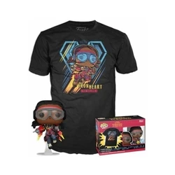 T-Shirt Funko Pop! (Adult): Marvel Black Panther Wakanda Forever Iron Heart Riri Williams (Glows in the Dark) Bobble-Head Vinyl Figure and T Shirt (S)