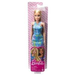 Mattel Barbie Purple Dress with Flowers - Blonde Doll with Blue Dress (HGM59) EN,FR,DE,ES,PT,IT,NL,SE,DK,NO,FI,PL,CZ,SK,HU,RU,GR,TR,AR Pack / Carton Blister Pack