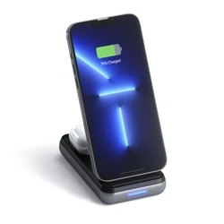 Satechi Duo Wireless Charger Stand - Wireless Charging Stand with 10000mAh Power Bank