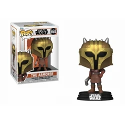 Funko Pop! Disney Star Wars: The Mandalorian - The Amorer #668 Bobble-Head Vinyl Figure EN,FR,ES,DE,IT,PT,NL,DK,SE,RU Pack / Carton Window Box with Plastic Film