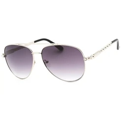 Guess Unisex Γυαλιά Ηλίου με Ασημί Μεταλλικό Σκελετό και Γκρι Ντεγκραντέ Φακό GF0356 10B