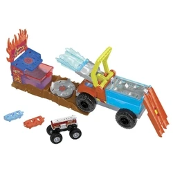 Αυτοκίνητα  Οχήματα Mattel Hot Wheels: Monster Trucks Arena Smashers Color Shifters - 5-Alarm Rescue (HPN73)