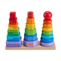 Παιχνίδι Fisher-Price - Wooden Stacking Shape Sorter (HXT76)