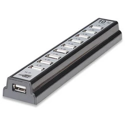 USB Hub Manhattan Desktop Hub USB 2.0 Black 10 Θυρών