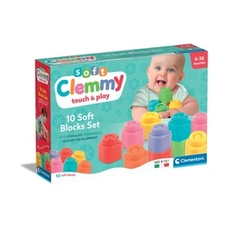 Βρεφικό Παιχνίδι AS Clementoni: Soft Clemmy Touch & Play - 10 Soft Blocks Set (1033-17988)