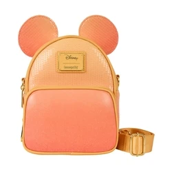 Loungefly Disney Τσάντα Πλάτης και Χιαστί Mickey Mouse Glitter Convertible Mini Backpack and Crossbody Bag