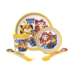 Stor Σετ Φαγητού Paw Patrol Boy Rescue Pups 5 Τεμαχίων Non Slip Bicolor Premium